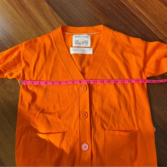 Wear Cissa The Wrap Cardigan Bright Orange 12g 100% Cotton Sweater Womens XS/S - Picture 11 of 13